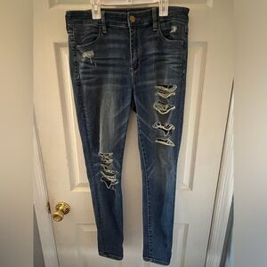 american eagle ripped high rise jeggings